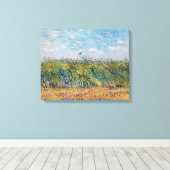 Vincent van Gogh - Tarweveld met een leeuwerik Canvas Afdruk (Insitu (Houten vloer))