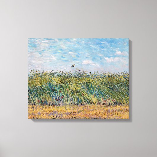 Vincent van Gogh - Tarweveld met een leeuwerik Canvas Afdruk (Voorkant)