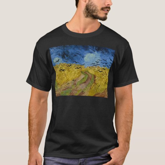 Vincent Van Gogh - Tarweveld met koeienschildering T-shirt (Voorkant)