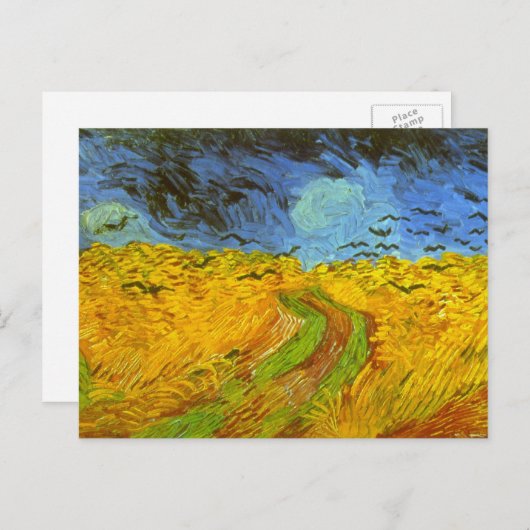 Vincent van Gogh Tarweveld met kraaien Briefkaart (Voorkant / Achterkant)