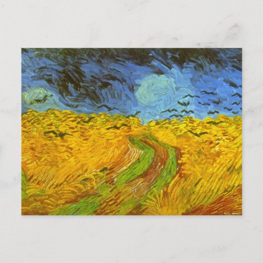 Vincent van Gogh Tarweveld met kraaien Briefkaart (Voorkant)