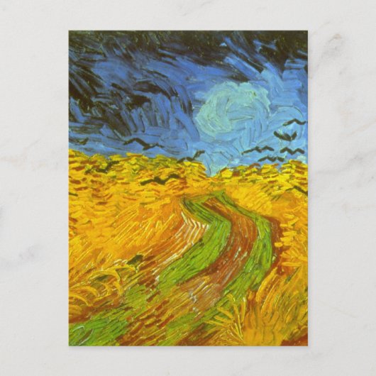 Vincent van Gogh Tarweveld met kraaien Briefkaart (Voorkant)