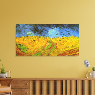 Vincent van Gogh Tarweveld met kraaien Canvas Afdruk