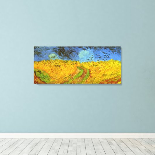Vincent van Gogh Tarweveld met kraaien Canvas Afdruk (Insitu (Houten vloer))