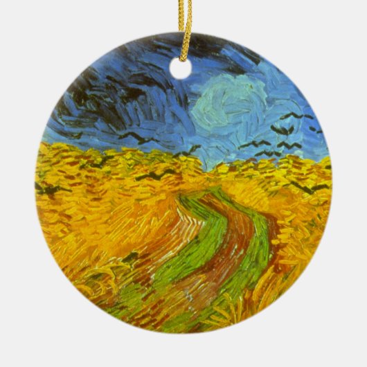 Vincent van Gogh Tarweveld met kraaien Keramisch Ornament (Voorkant)