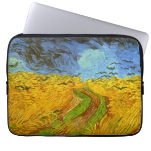 Vincent van Gogh Tarweveld met kraaien Laptop Sleeve