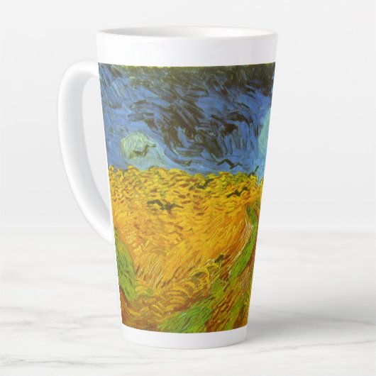 Vincent van Gogh Tarweveld met kraaien Latte Mok (Linkerhoek)