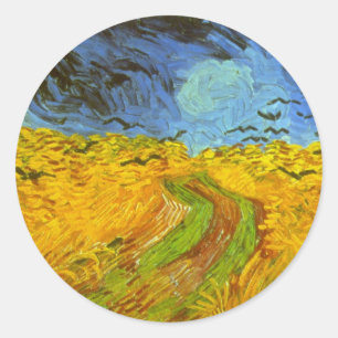 Vincent van Gogh Tarweveld met kraaien Ronde Sticker