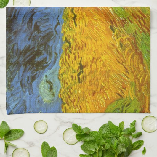 Vincent van Gogh Tarweveld met kraaien Theedoek (Gevouwen)
