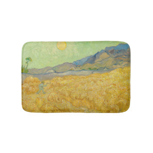 Vincent van Gogh - Tarweveld met maaier Badmat