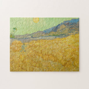 Vincent van Gogh - Tarweveld met maaier Legpuzzel
