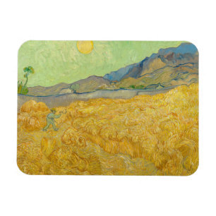 Vincent van Gogh - Tarweveld met maaier Magneet