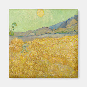 Vincent van Gogh - Tarweveld met maaier Magneet