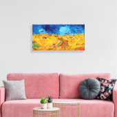 Vincent Van Gogh - Tarweveld met zwarte koeien Canvas Afdruk (Insitu (Woonkamer))