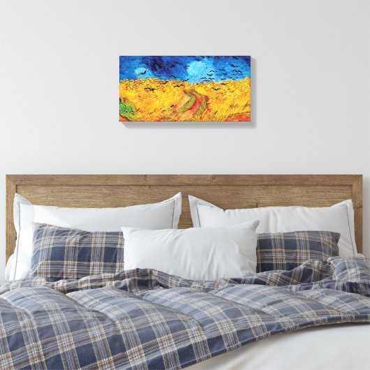 Vincent Van Gogh - Tarweveld met zwarte koeien Canvas Afdruk (Insitu (Slaapkamer))