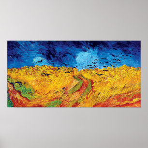 Vincent Van Gogh - Tarweveld met zwarte koeien Poster