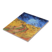 Vincent Van Gogh - Tarweveld met zwarte koeien Tegeltje (Zijkant)