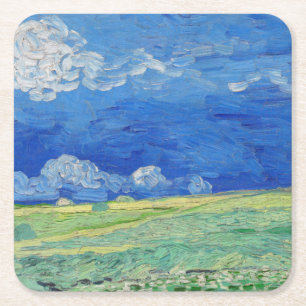 Vincent van Gogh - Tarwevelden onder Onweerswolken Kartonnen Onderzetters