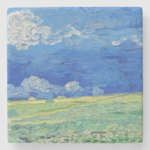 Vincent van Gogh - Tarwevelden onder Onweerswolken Stenen Onderzetter