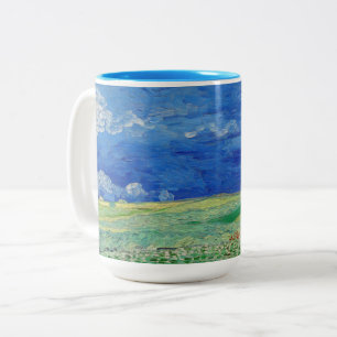 Vincent van Gogh - Tarwevelden onder Onweerswolken Tweekleurige Koffiemok