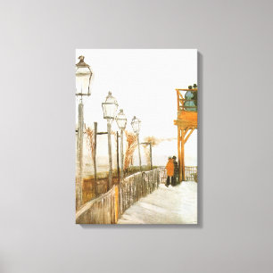 Vincent van Gogh - Terras en observatiedek Canvas Afdruk