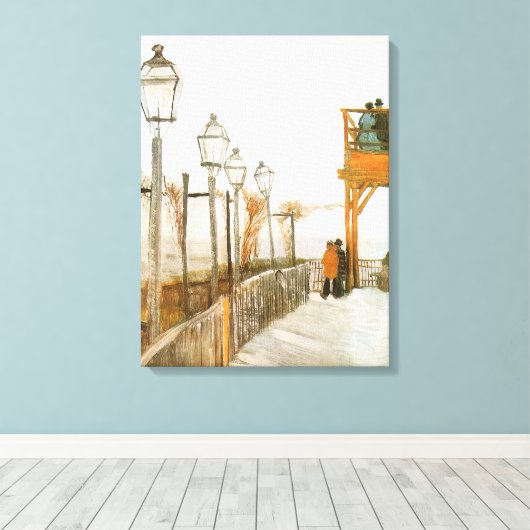 Vincent van Gogh - Terras en uitzichtplatform Canvas Afdruk (Insitu (Houten vloer))