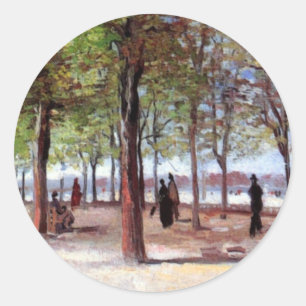Vincent Van Gogh - Terras in de Jardin du Luxembou Ronde Sticker
