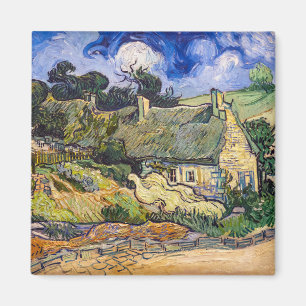 Vincent Van Gogh - Thatched Cottages in Cordeville Magneet