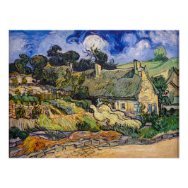 Vincent Van Gogh - Thatched Cottages in Cordeville Perfect Poster