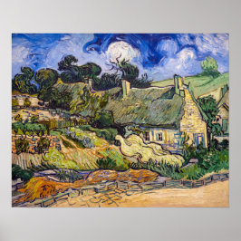 Vincent Van Gogh - Thatched Cottages in Cordeville Poster