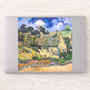 Vincent Van Gogh - Thatched Cottages in Cordeville Sticker