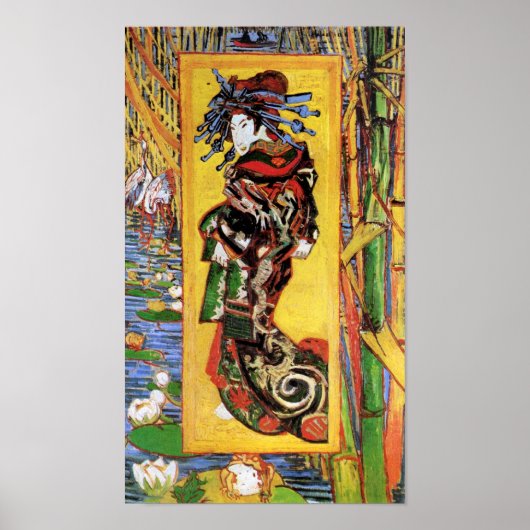 Vincent Van Gogh - The Courtesan - Japanse Geisha Poster (Voorkant)