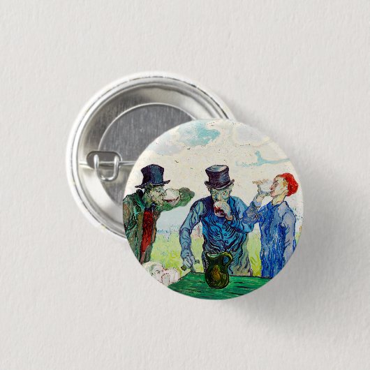 Vincent Van Gogh The Drinkers Fine Art Ronde Button 3,2 Cm (Voorkant /achterkant)