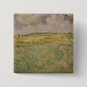 Vincent van Gogh   The Plain at Auvers, 1890 Vierkante Button 5,1 Cm