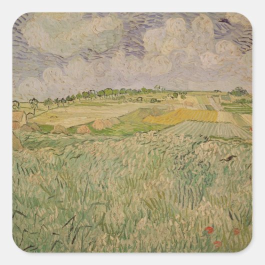 Vincent van Gogh | The Plain at Auvers, 1890 Vierkante Sticker (Voorkant)
