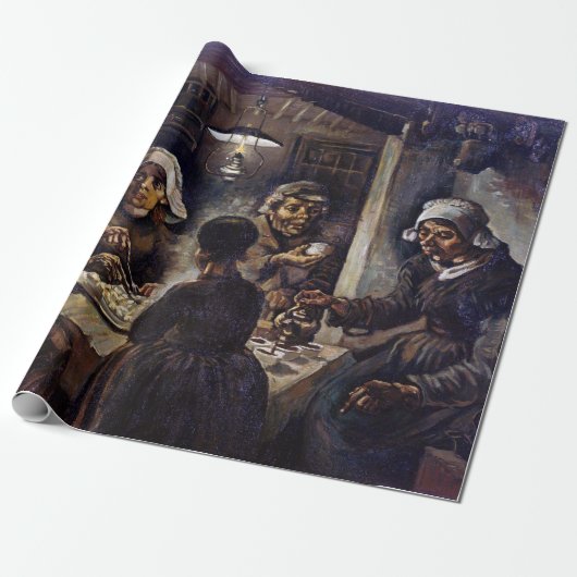 Vincent Van Gogh The Potato Eaters Fine Art Cadeaupapier (Uitgerold)