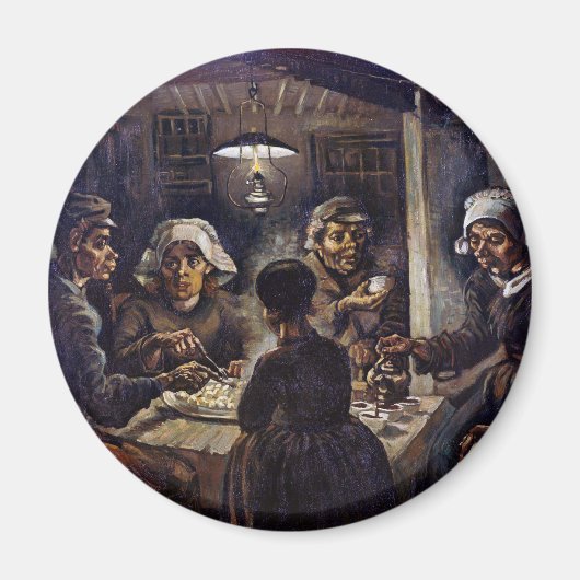 Vincent Van Gogh The Potato Eaters Fine Art Magneet (Voorkant)