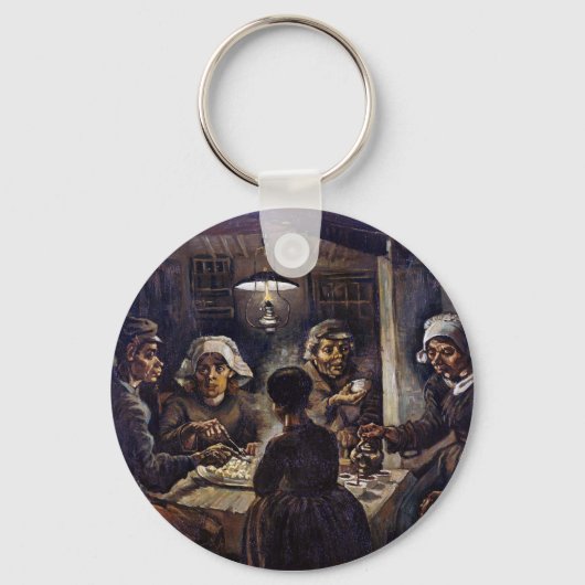 Vincent Van Gogh The Potato Eaters Fine Art Sleutelhanger (Voorkant)