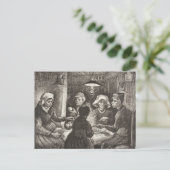 Vincent Van Gogh The Potato Eaters lithograaf Briefkaart (Staand voorkant)
