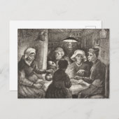 Vincent Van Gogh The Potato Eaters lithograaf Briefkaart (Voorkant / Achterkant)