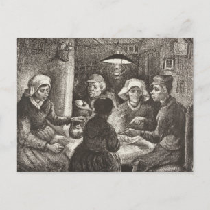Vincent Van Gogh The Potato Eaters lithograaf Briefkaart