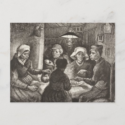 Vincent Van Gogh The Potato Eaters lithograaf Briefkaart (Voorkant)