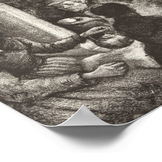 Vincent Van Gogh The Potato Eaters lithograaf Poster (Hoek)