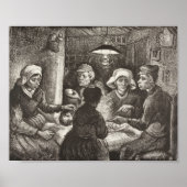 Vincent Van Gogh The Potato Eaters lithograaf Poster (Voorkant)