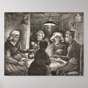 Vincent Van Gogh The Potato Eaters lithograaf Poster