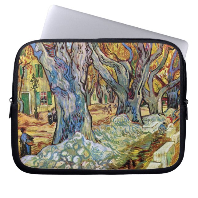 Vincent Van Gogh - The Road Menders - Fine Art Laptop Sleeve (Voorkant)