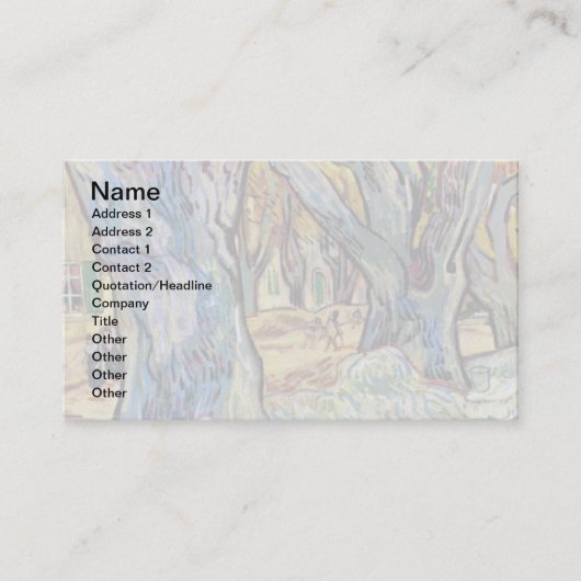 Vincent Van Gogh - The Road Menders - Fine Art Visitekaartje (Voorkant)