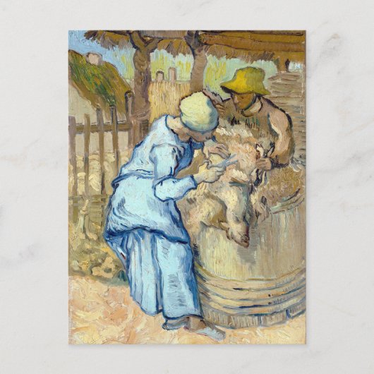 Vincent van Gogh The Sheep-Sheep-Shearer Briefkaart (Voorkant)
