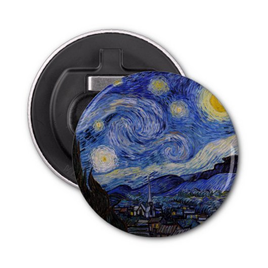 Vincent Van Gogh - The Starry night Button Flesopener (Voorkant)