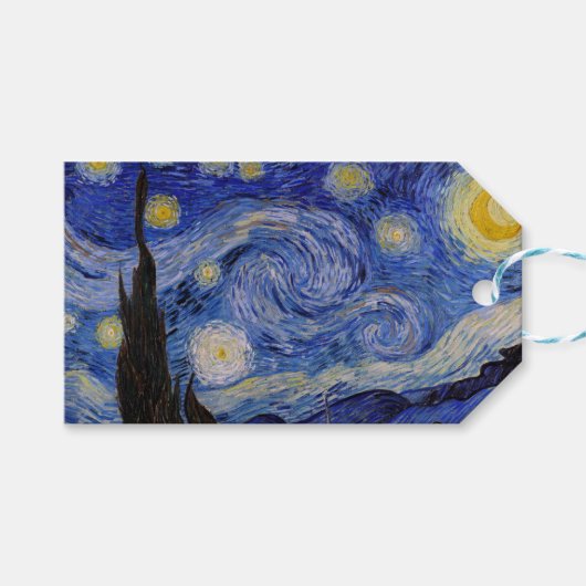 Vincent Van Gogh - The Starry night Cadeaulabel (Voorkant (Horizontaal))